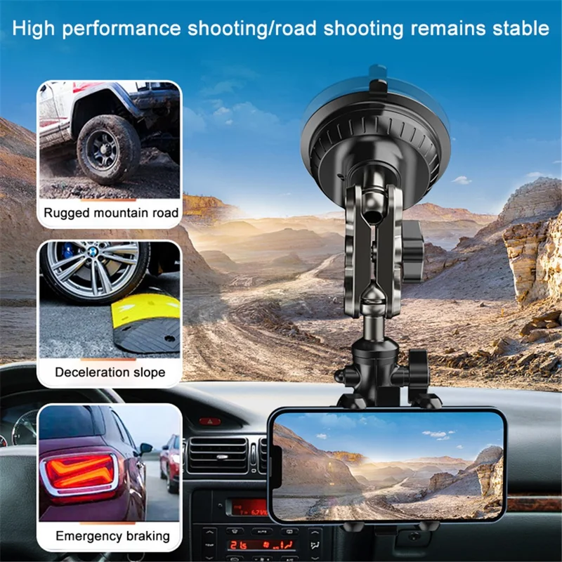 Car Cell Phone Mount Bracket Universal Overhead Car Suction Cup Phone Holder for for iPhone 16 / 16 Plus / 16 Pro / 16 Pro Max