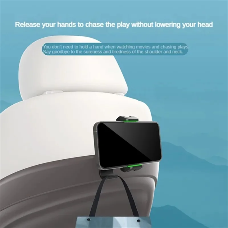 Multi-functional Clip-on Car Back Seat Mobile Phone Holder Bracket Hook Hanger - Green