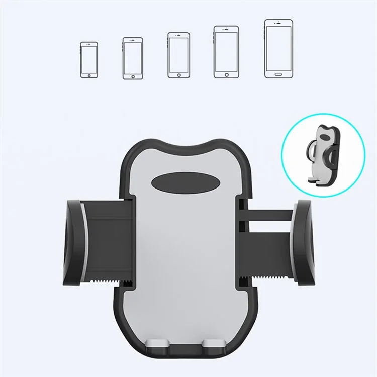 L012+M082 Car Outlet Hoplet Holder Plastic 360-градусный Вращающийся Телефонский Кронштейн - Черный
