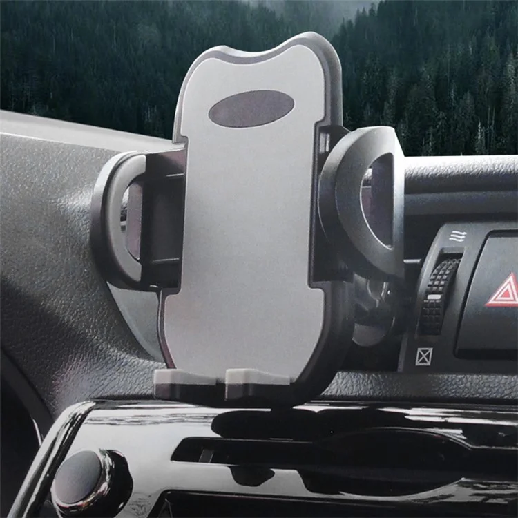 L104+M082 Car Outlet Outlet Chinchilla Design Design Holder Plastic Вращающийся Телефон. - Серый
