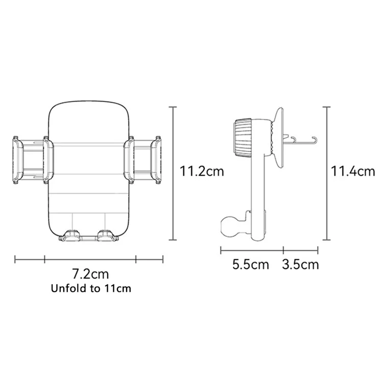 YESIDO C242 Soporte de teléfono para rejilla de ventilación del coche para iPhone 16 / 16 Plus / 16 Pro / 16 Pro Max Soporte de coche ajustable con clip de gancho