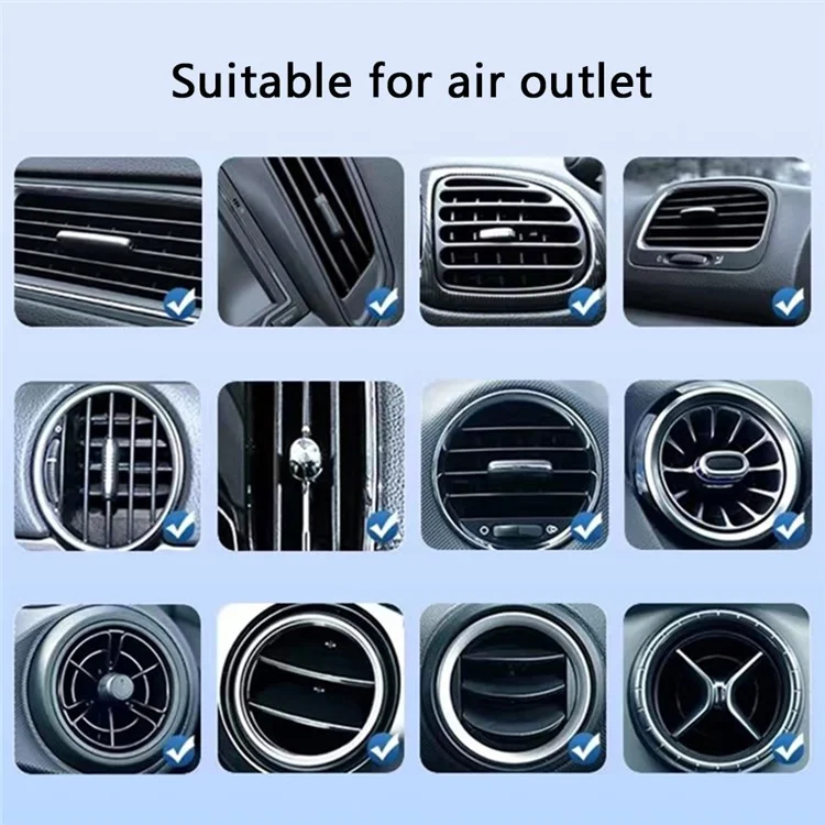 YESIDO C242 Soporte de teléfono para rejilla de ventilación del coche para iPhone 16 / 16 Plus / 16 Pro / 16 Pro Max Soporte de coche ajustable con clip de gancho