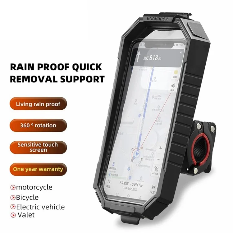 Support de téléphone portable pour vélo électrique ROCKBROS étanche à la pluie