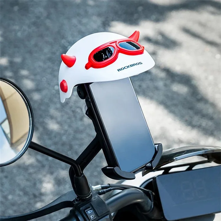 ROCKBROS HW-83 Bicycle Cell Phone Holder Shade E-Bike Motorcycle Phone Mount Sun Cap Anti Light Rain - Blue
