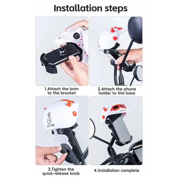 ROCKBROS HW-83 Bicycle Cell Phone Holder Shade E-Bike Motorcycle Phone Mount Sun Cap Anti Light Rain - Blue