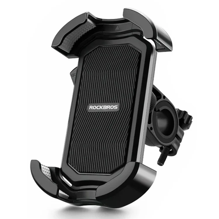 ROCKBROS HW-128 Suporte de Telefone para Bicicleta E-Bike, Suporte de Telefone para Motocicleta à Prova de Choque - Preto / Guidão