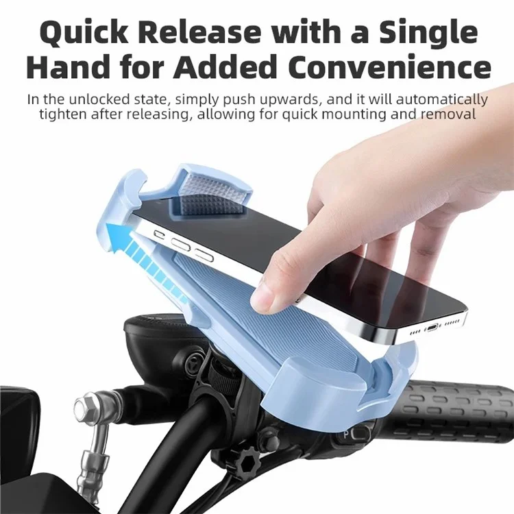 ROCKBROS HW-128 Suporte de Telefone para Bicicleta E-Bike, Suporte de Telefone para Motocicleta à Prova de Choque - Preto / Guidão