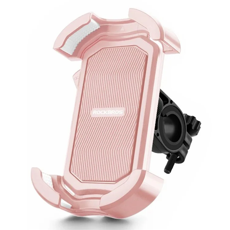 ROCKBROS HW-128 Bicycle E-Bike Phone Mount Bracket Shockproof Motorcycle Cell Phone Holder - Pink / Handlebar