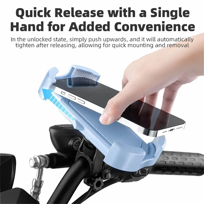 ROCKBROS HW-128 Bicycle E-Bike Phone Mount Bracket Shockproof Motorcycle Cell Phone Holder - White / Handlebar