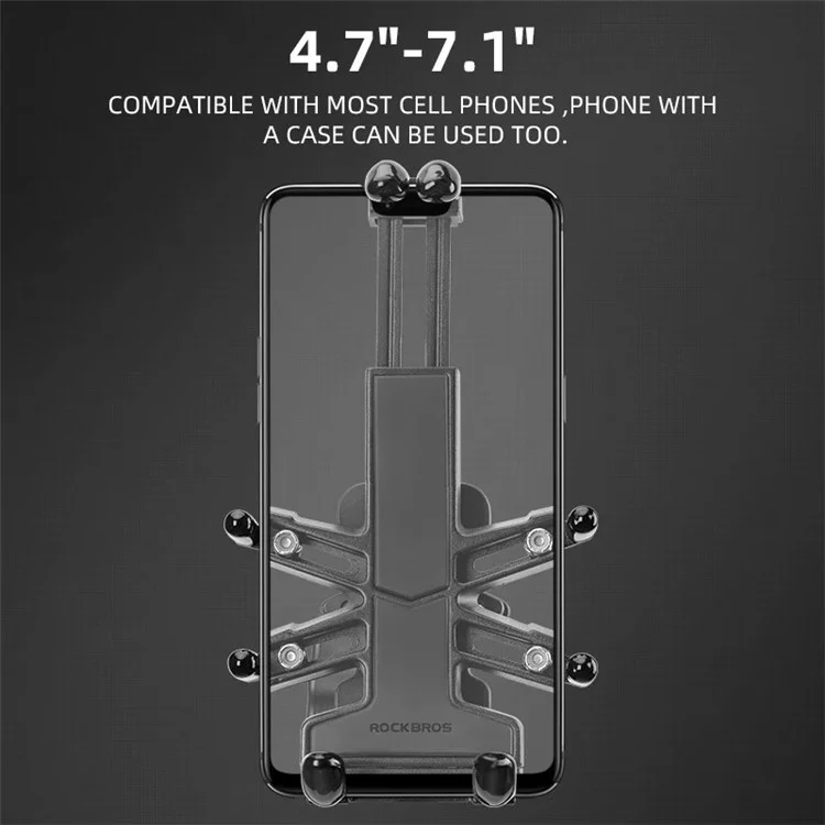 ROCKBROS 25210024 Motorcycle Cell Phone Holder Shockproof E-Bike Phone Mount for Bicycle Navigation - U-shape