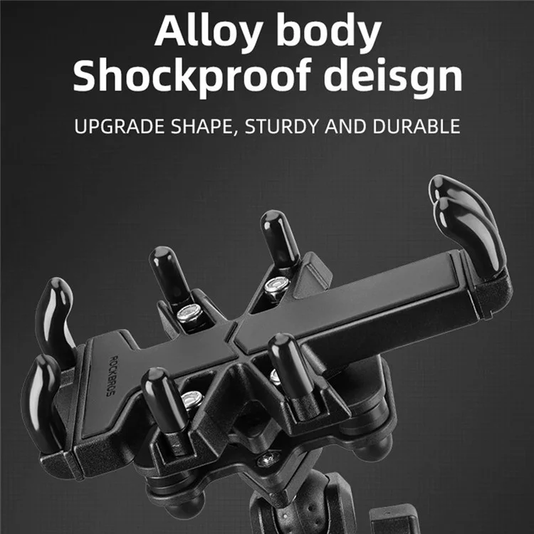 ROCKBROS 25210024 Motorcycle Cell Phone Holder Shockproof E-Bike Phone Mount for Bicycle Navigation - U-shape