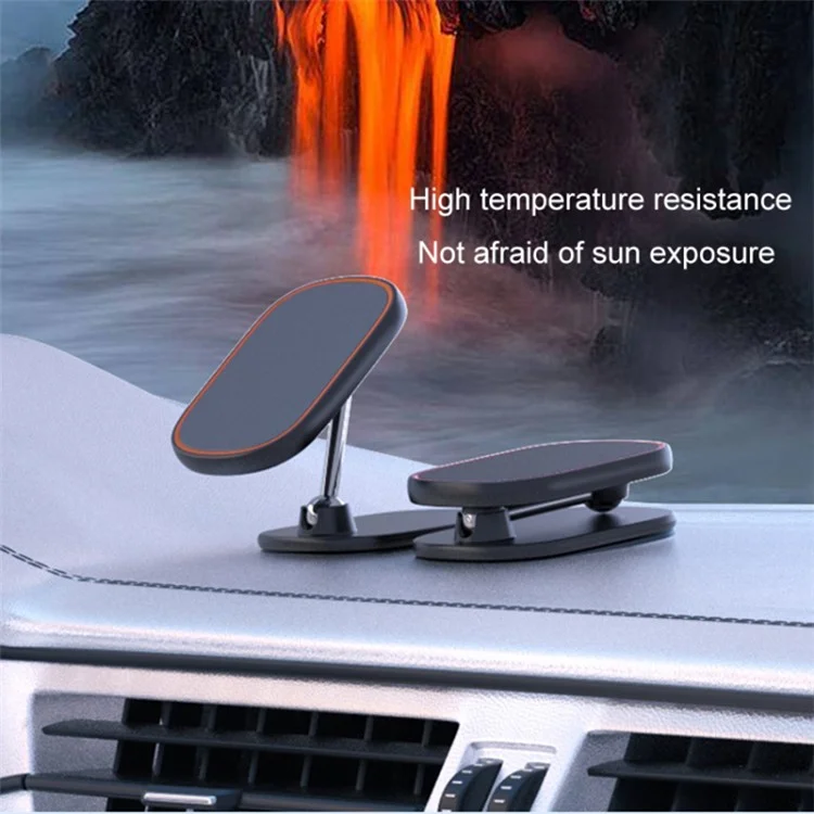 Aluminum Alloy+Silicone Magnetic Adsorption Car Navigation Folding Phone Holder Bracket