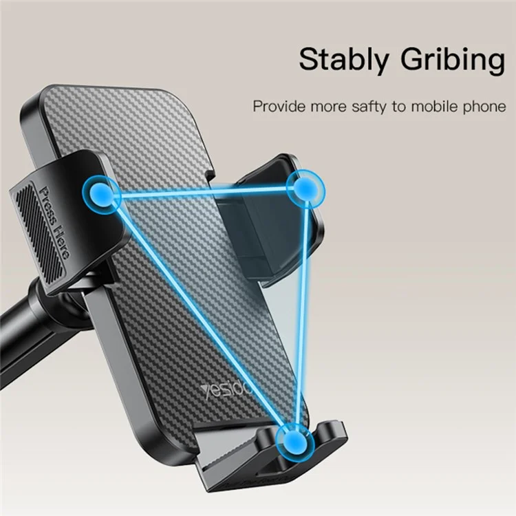 YESIDO C173 Suction Dashboard Phone Mount 360-Degree Rotating Car Windshield Cell Phone Holder for iPhone 16 / 16 Plus / 16 Pro / 16 Pro Max