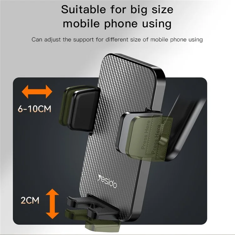YESIDO C173 Suction Dashboard Phone Mount 360-Degree Rotating Car Windshield Cell Phone Holder for iPhone 16 / 16 Plus / 16 Pro / 16 Pro Max