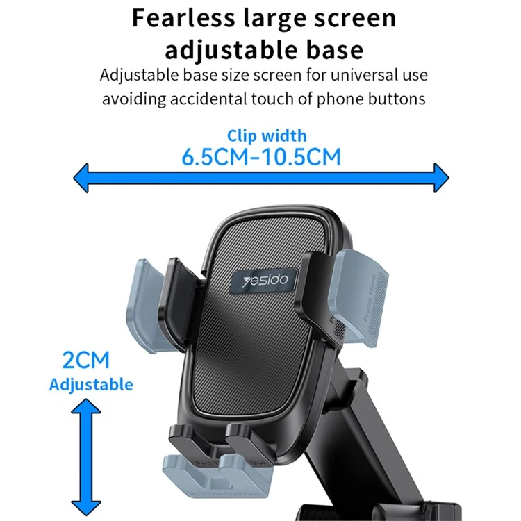 YESIDO C262 Suction Cup Phone Car Holder Retractable Long Arm Triangular Bracket