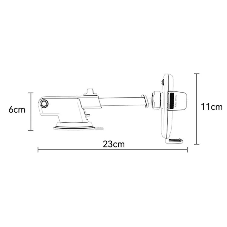 YESIDO C262 Suction Cup Phone Car Holder Retractable Long Arm Triangular Bracket