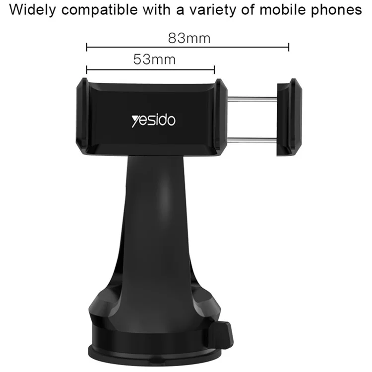 Soporte para teléfono móvil del coche YESIDO C1 giratorio 360 grados, universal con ventosa