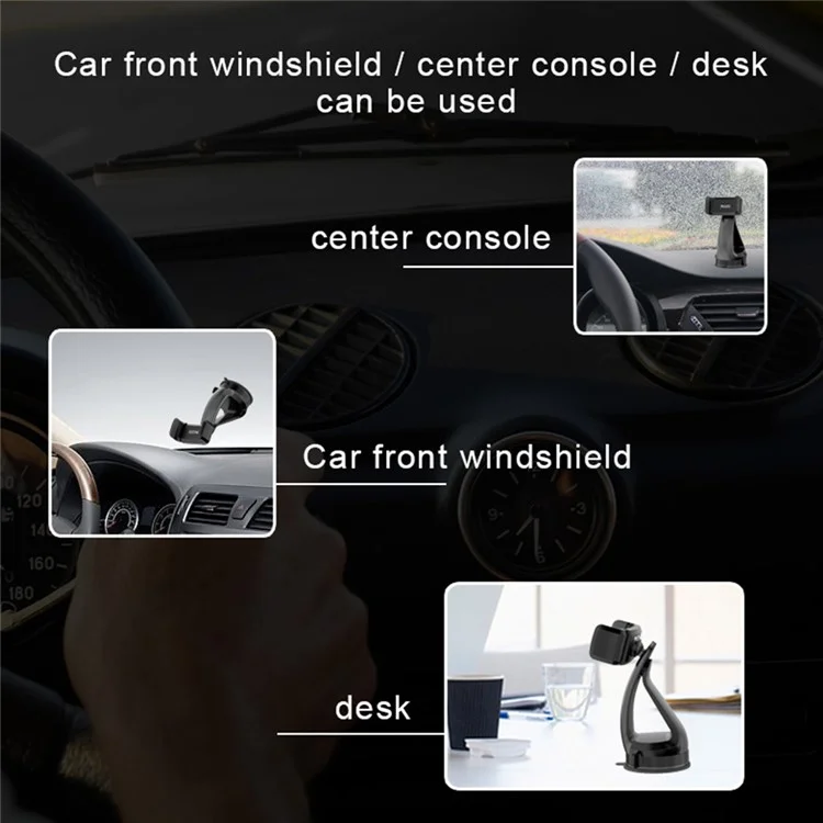 Soporte para teléfono móvil del coche YESIDO C1 giratorio 360 grados, universal con ventosa