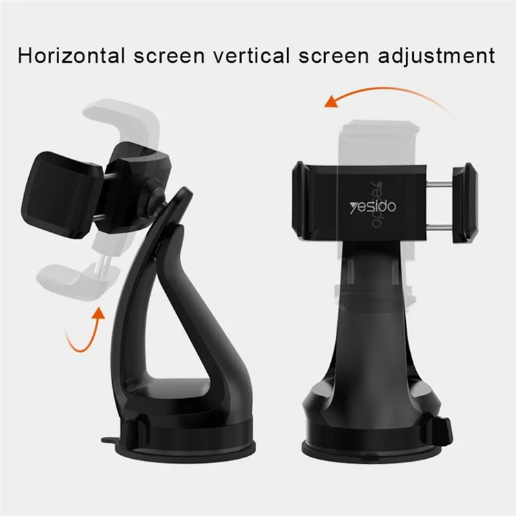 Soporte para teléfono móvil del coche YESIDO C1 giratorio 360 grados, universal con ventosa