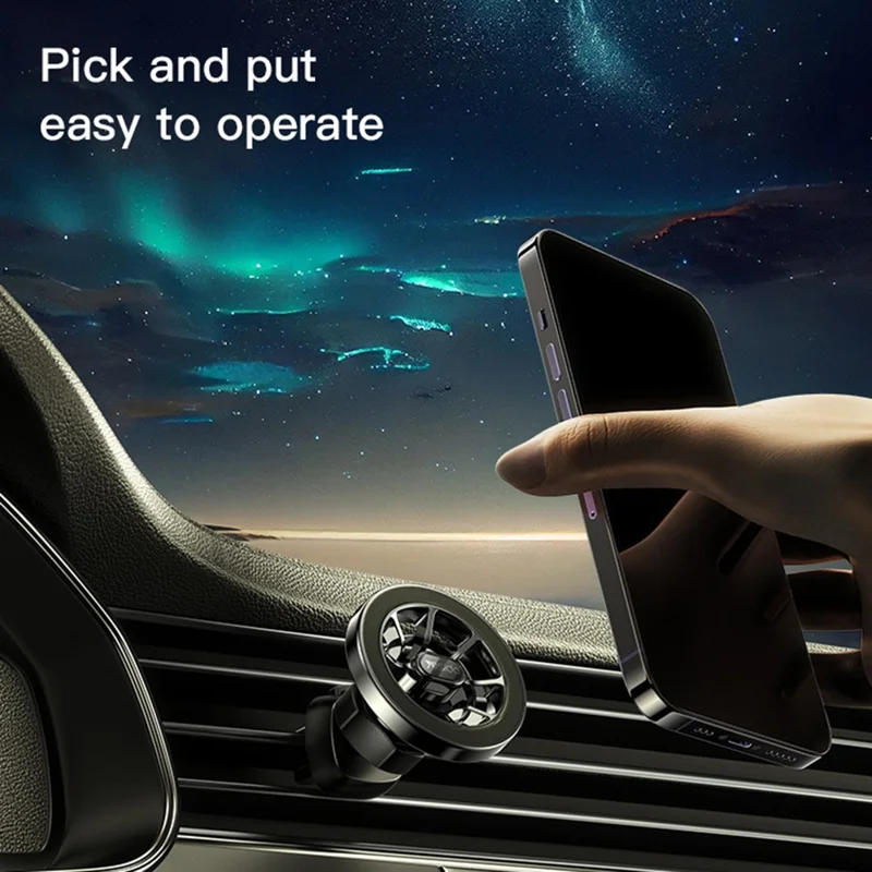 YESIDO C158 Ring Shape Magnetic Car Sucker Mount Mobile Phone Holder with Air Outlet Clip