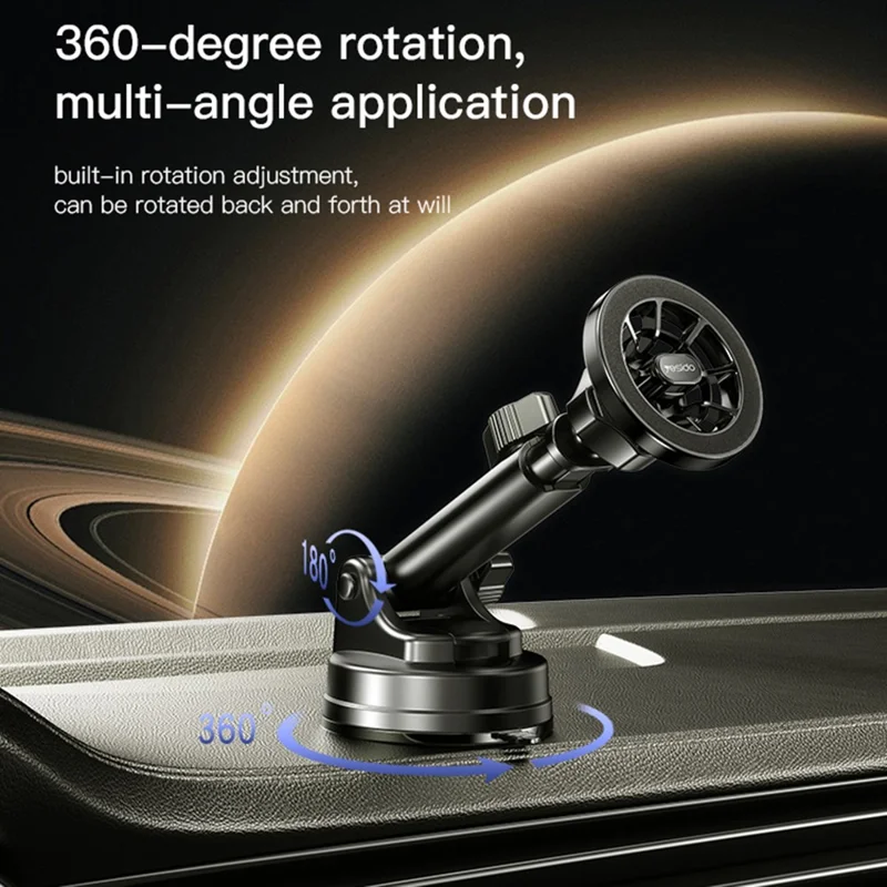 YESIDO C158 Ring Shape Magnetic Car Sucker Mount Mobile Phone Holder with Air Outlet Clip