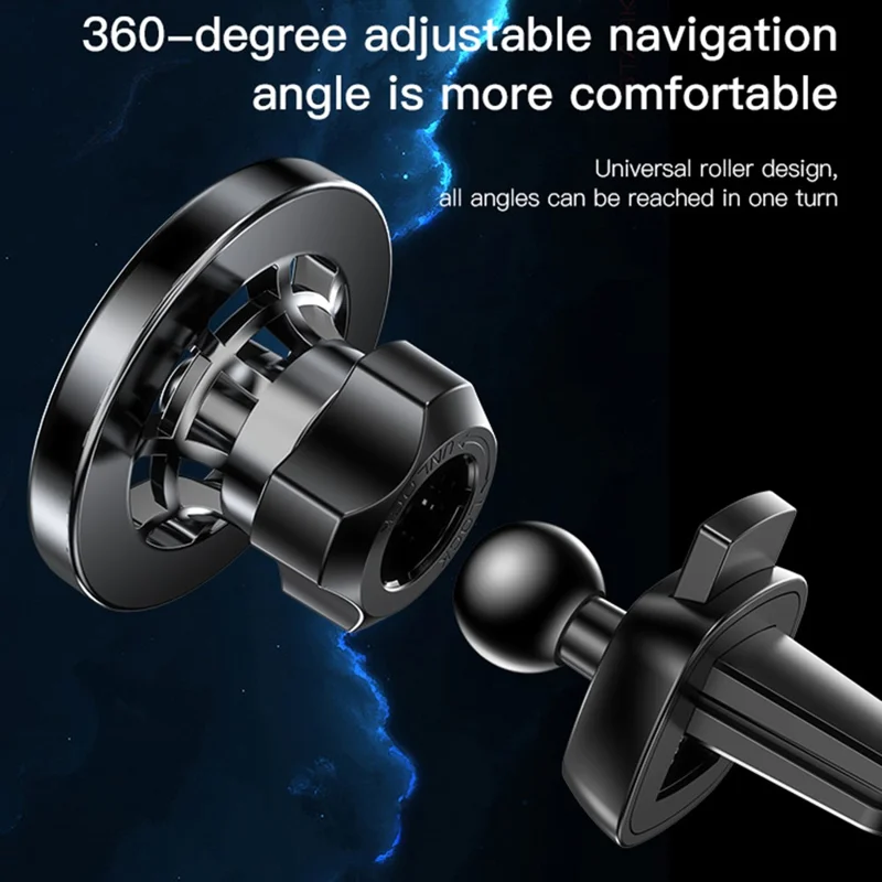 YESIDO C158 Ring Shape Magnetic Car Sucker Mount Mobile Phone Holder with Air Outlet Clip