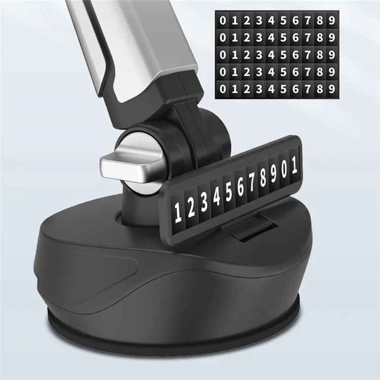 360-Degree Rotating Truck Phone Holder Dashboard Windshield Car Phone Mount with Parking Number Plate