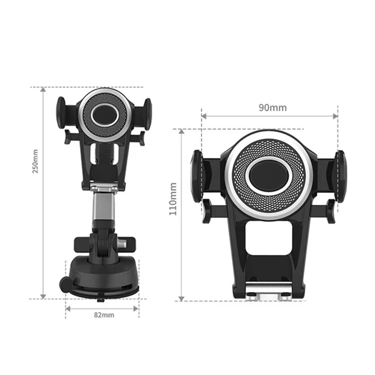 360-Degree Rotating Truck Phone Holder Dashboard Windshield Car Phone Mount with Parking Number Plate