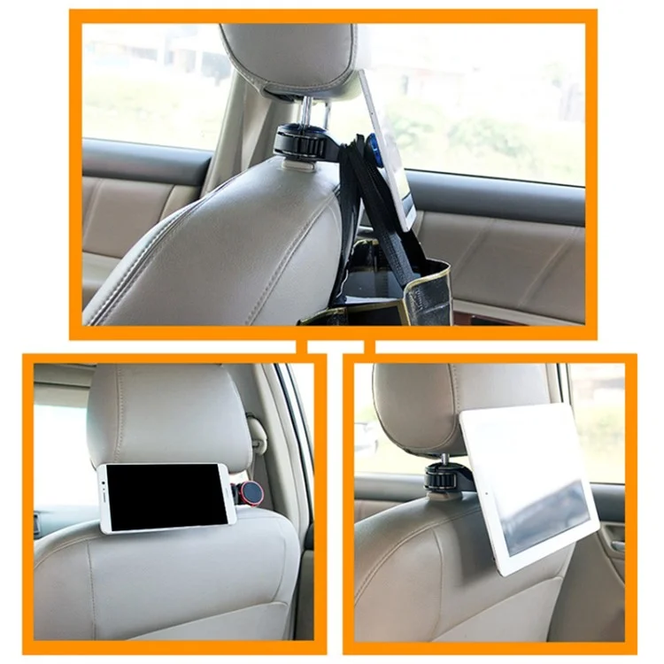 Car Back Seat Headrest Hook Phone Holder Portable Seat Back Magnetic Hanger for Bag Purse Cloth - Red