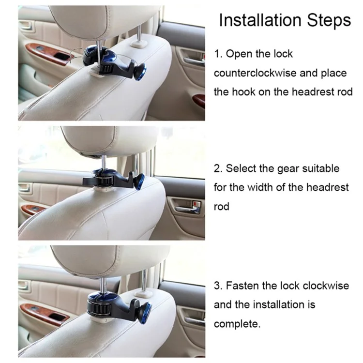 Car Back Seat Headrest Hook Phone Holder Portable Seat Back Magnetic Hanger for Bag Purse Cloth - Red