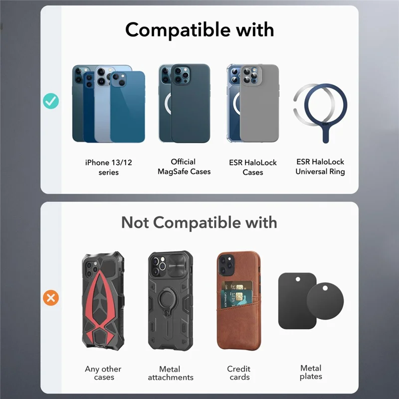 ESR 2K604 HaloLock Car Mount Magnetic Phone Holder Air Outlet Phone Bracket Stand