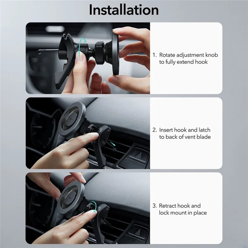 ESR 2K604 HaloLock Car Mount Magnetic Phone Holder Air Outlet Phone Bracket Stand