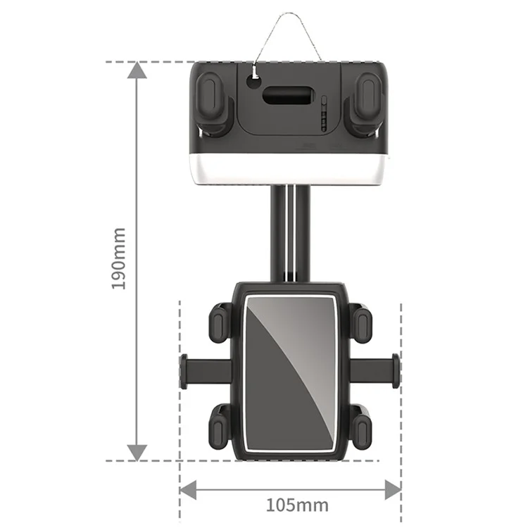 H23-8 Rearview Mirror Phone Holder Rotatable and Retractable Phone Mount for Car