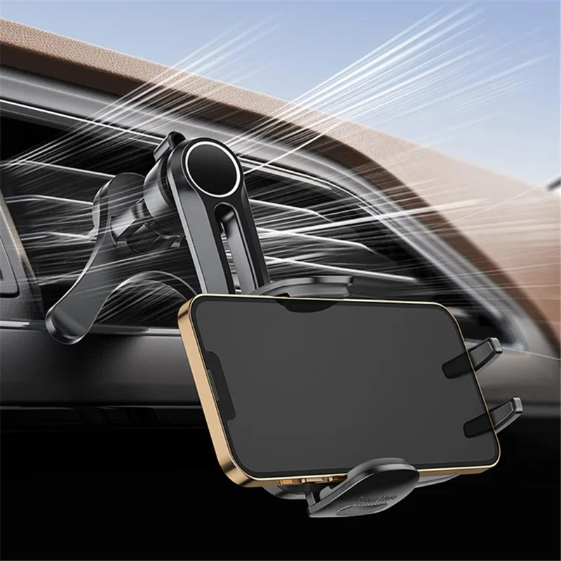 A034 9th Gen Plastic Car Y-shaped Base Air Outlet Clip Bracket Mobile Phone Holder  - Black