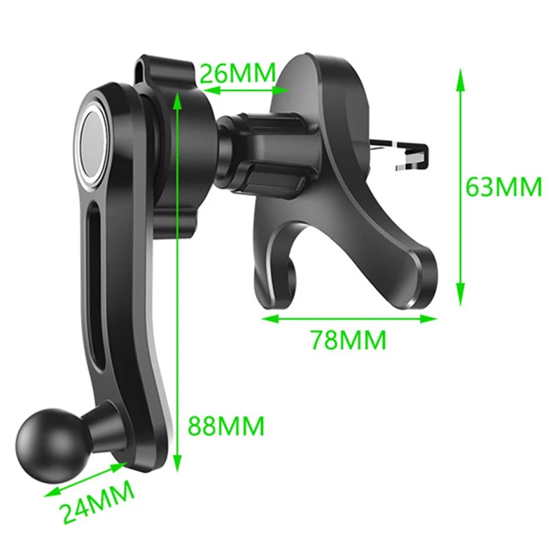 A034 9th Gen Plastic Car Y-shaped Base Air Outlet Clip Bracket Mobile Phone Holder  - Black