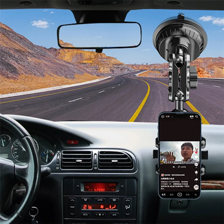 DKYK-01 Supporto per telefono a ventosa in prima persona Universal Overhead Windshield Phone Mount per guida, live streaming