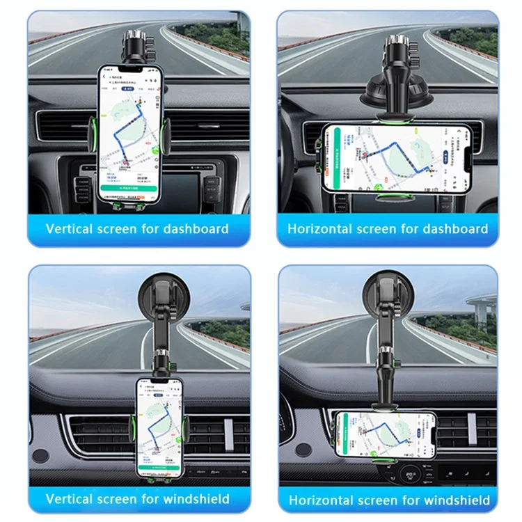 XP-01 Universal Suction Cup Phone Holder Stand for Off-Road Trucks and Excavators, Standard Model - Black