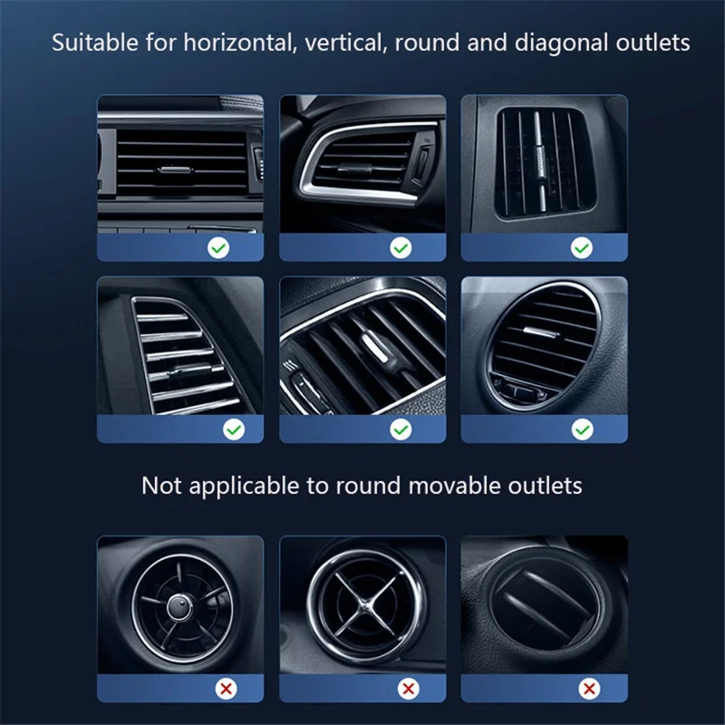 ROCK Magnetic Wireless Car Charger Compatible with MagSafe Air Vent Car Phone Mount