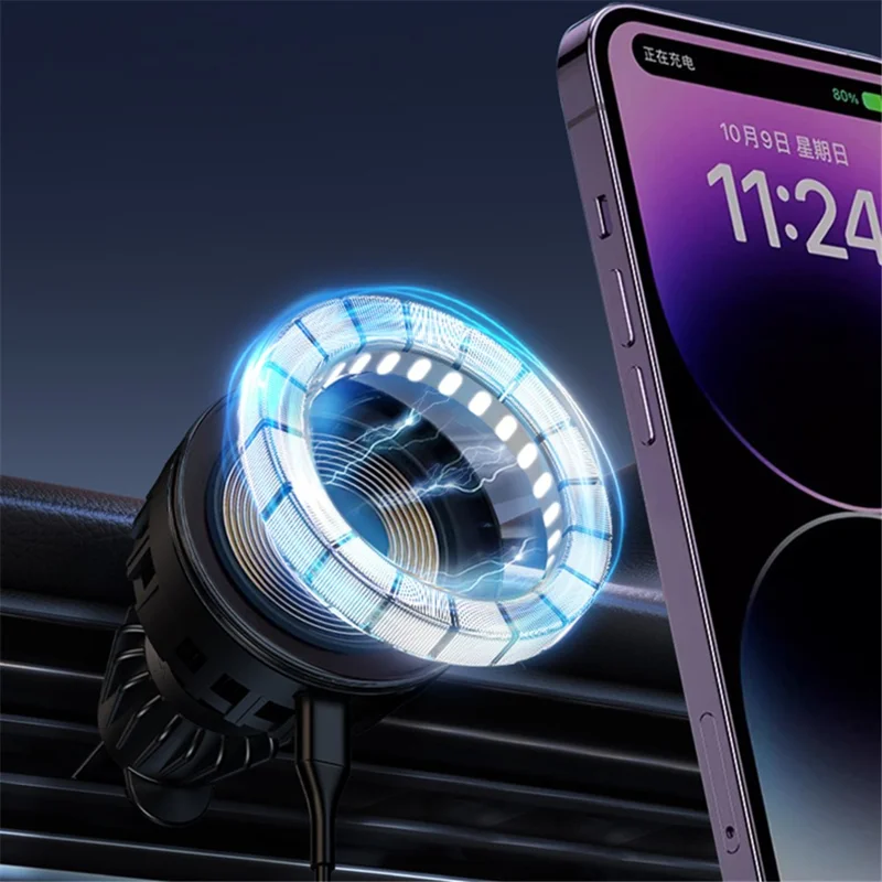 ROCK Magnetic Wireless Car Charger Compatible with MagSafe Air Vent Car Phone Mount