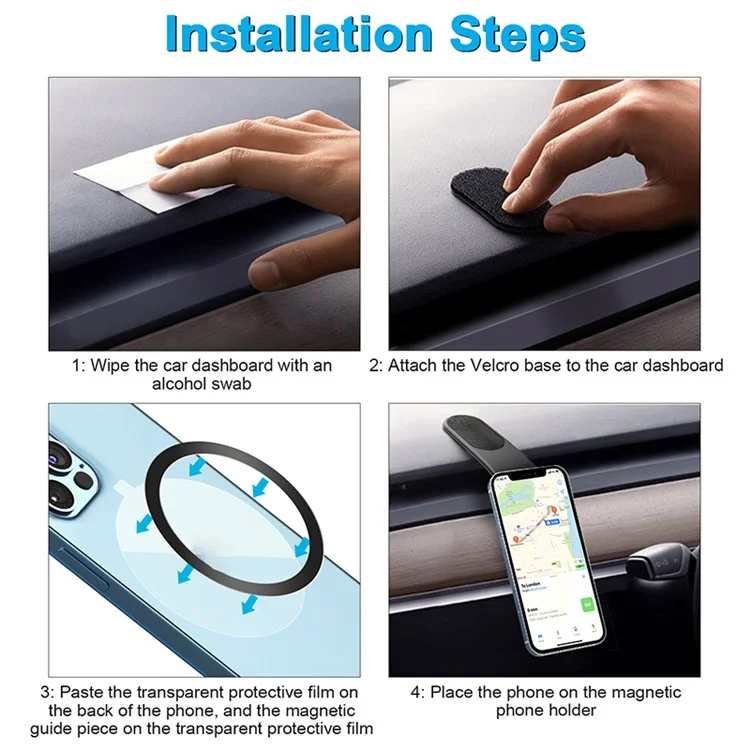 WH-160 Adhesive Car Phone Holder for iPhone 16 / 16 Plus / 16 Pro / 16 Pro Max Bendable Magnetic Adsorption Cellphone Stand