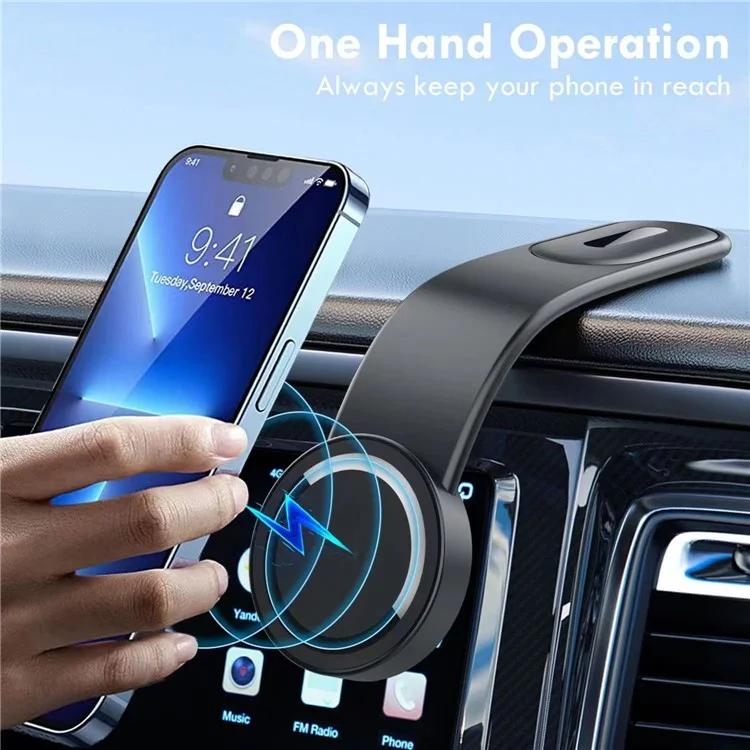 WH-160 Adhesive Car Phone Holder for iPhone 16 / 16 Plus / 16 Pro / 16 Pro Max Bendable Magnetic Adsorption Cellphone Stand