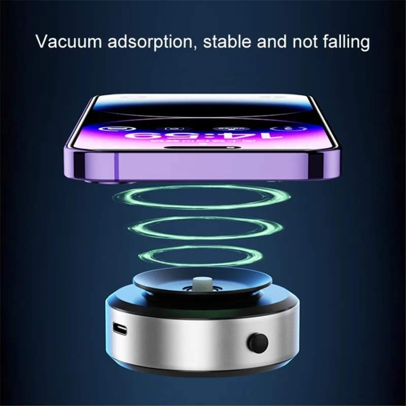 Electric Suction Cup Car Screen Windshield Mounted Magnetic Phone Holder - Black