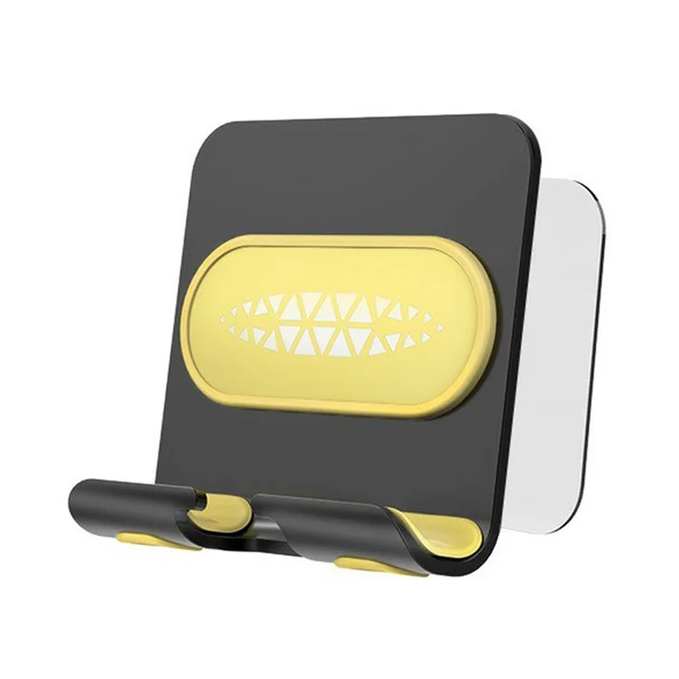 B10 Wall Mount Phone Holder Punch-free Bathroom Adjustable Angle Tablet Stand - Black+Yellow