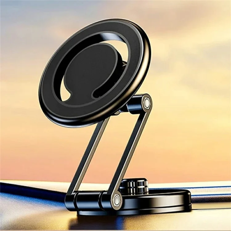 D27 Desktop Magnetic Phone Stand Folding Car Phone Holder for Tesla Floating Screen - Black