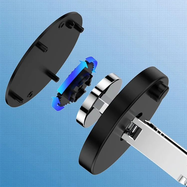 Zinc Alloy Car Dashboard Magnetic Free Rotation Phone Holder Stand Foldable Bracket for iPhone 16 / 16 Plus / 16 Pro / 16 Pro Max
