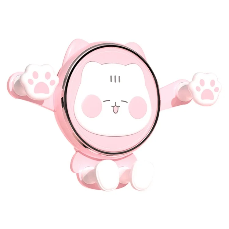 ICARER FAMILY Cat Paw Design Gravity Car Phone Holder for iPhone 16 / 16 Plus / 16 Pro / 16 Pro Max - Pink