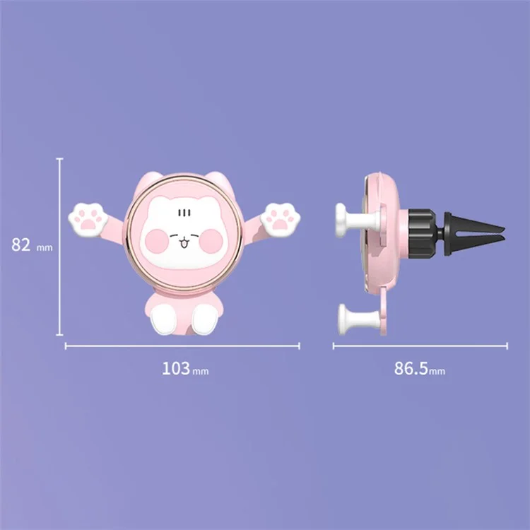 ICARER FAMILY Cat Paw Design Gravity Car Phone Holder for iPhone 16 / 16 Plus / 16 Pro / 16 Pro Max - Pink