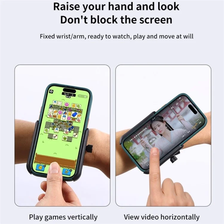 XW-W01 4.0-7.0 inch Phone Holder for iPhone 16 / 16 Plus / 16 Pro / 16 Pro Max Running Fitness Wristband Armband Phone Mount Bracket - Wristband
