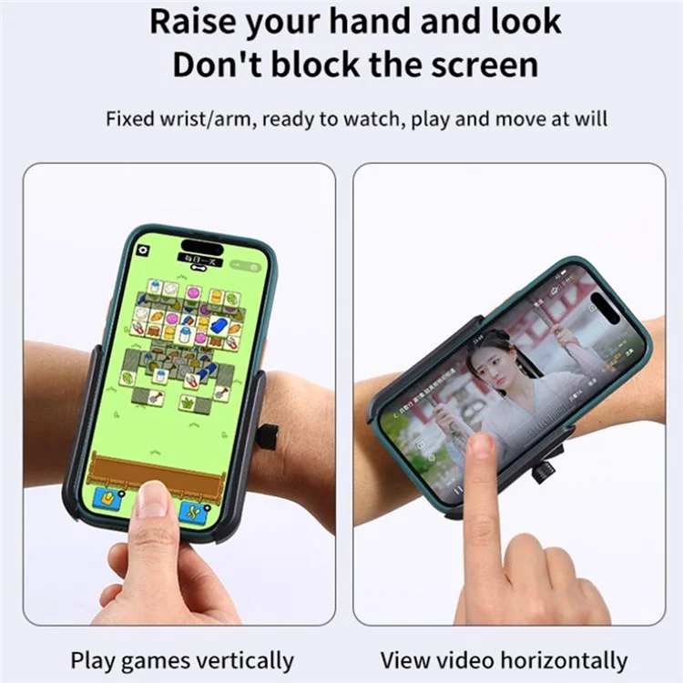 XW-W01 4.0-7.0 inch Running Wristband Phone Holder for iPhone 16 / 16 Plus / 16 Pro / 16 Pro Max Jogging Wrist Bands 360° Rotatable