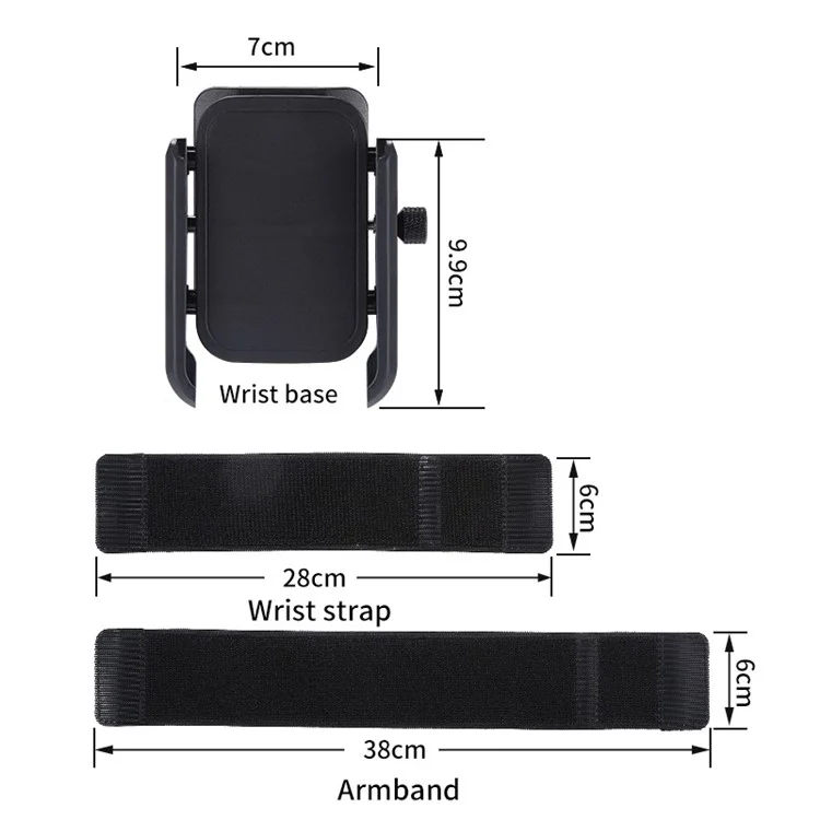 XW-W01 4.0-7.0 inch Running Wristband Phone Holder for iPhone 16 / 16 Plus / 16 Pro / 16 Pro Max Jogging Wrist Bands 360° Rotatable
